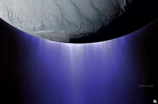 토성의 위성 엔켈라두스의 플라즈마. [NASA]