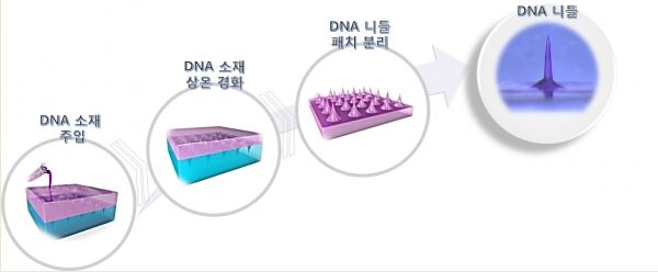 나노마이크로 DNA 니들 패치 제조 공정도. [한국기계연구원 제공]