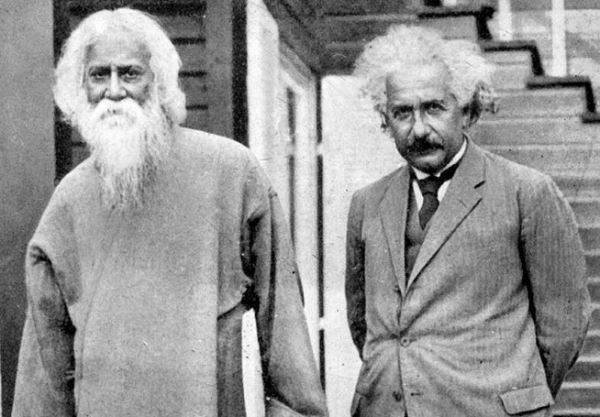 아인슈타인은 1930년 7월 14일 독일 베를린의 자택에서 인도의 시성 타고르(왼쪽)의 방문을 받고 대화를 나눴다. 사진 = brainpickings