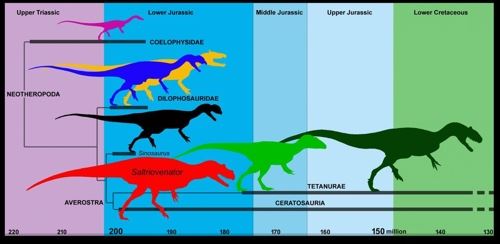 육식공룡 진화도살트리오베나토르는 쥐라기 초기 최대 육식공룡으로 이후 2천500만년 뒤 육식공룡 전성시대를 예고하는 것이기도 했다. [안드레아 카우 제공]