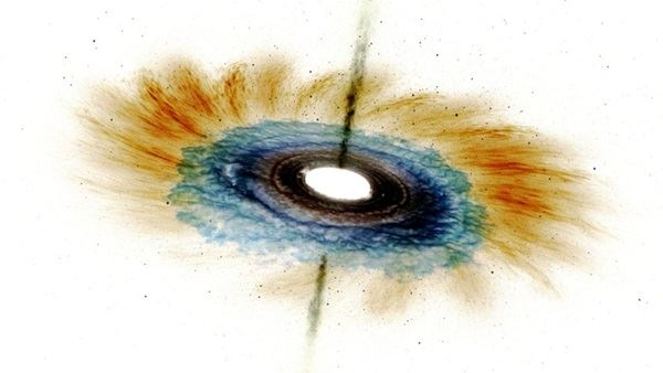 An artistic representation of a white hole. NASA’s Goddard Space Flight Center/Discove