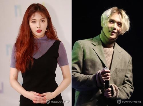 가수 현아와 펜타곤 이던(오른쪽) [연합뉴스 자료사진]