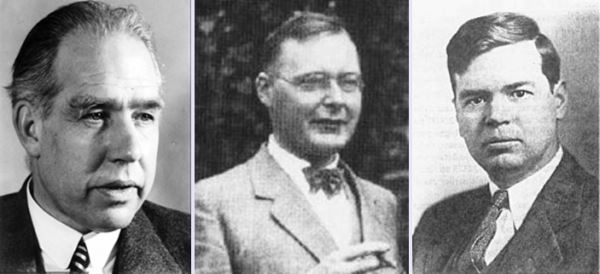 보어(Bohr), 크라머르스(Kramers), 슬레이터(Slater)(왼쪽부터). 양자 현상을 고전물리학으로 기술하려는 최후의 시도인 BKS논문의 저자들이다. / Alchetron.com