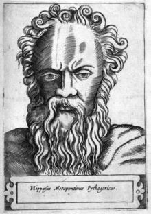 Hippasus, engraving by Girolamo Olgiati, 1580