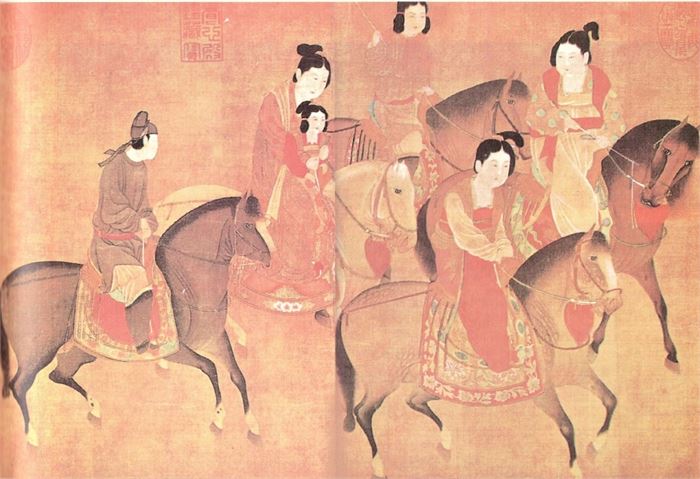 208 이공린(李公麟 송  ) 여인행도(麗人行圖) 33.6 타이베이 고궁박물관
