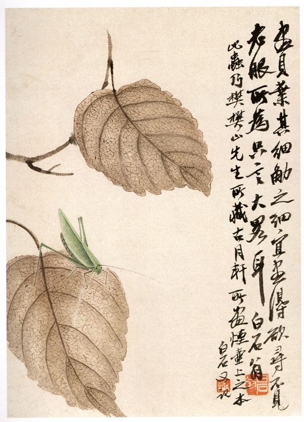 364 제백석(齊白石 1864~1957) 황엽오종(黃葉오종) 25.3+18.4