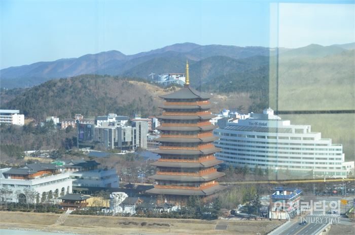 렌즈20-2경주타워에서 본 황룡사 9층 목탑,