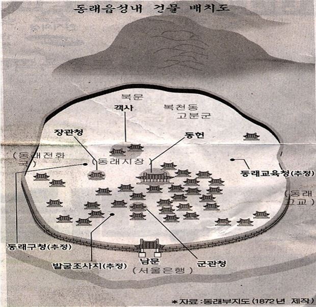 동래읍성 관청 건물배치도