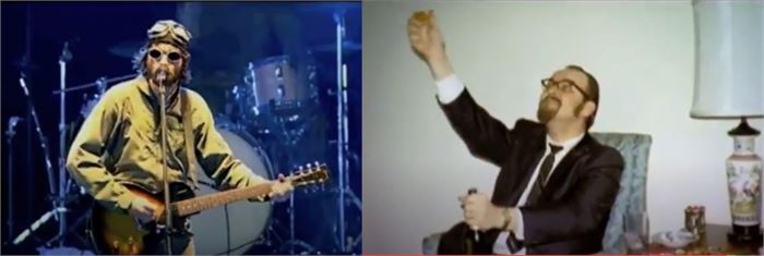 Hugh Everett (left), who invented the many-worlds interpretation, and his son Mark Everett, who was the lead singer of cult US band the Eels, appeared in the BBC documentary 'Parallel Worlds, Parallel Lives' (2007), which shed light on Everett's theory and life. / Wikipedia